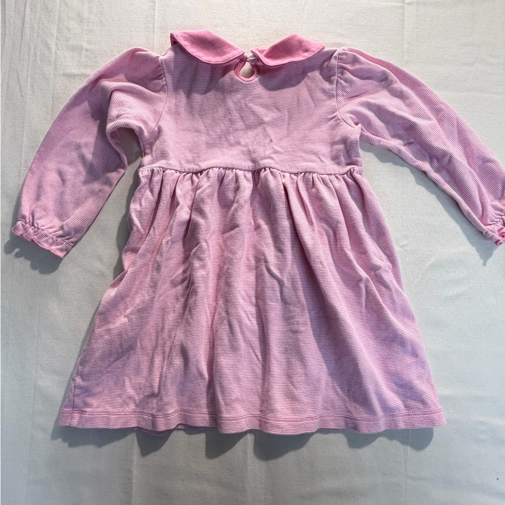 Luigi Kids Pink Striped Peter Pan Collar Dress Sz 5 Cotton Preppy Classic - Picture 2 of 5